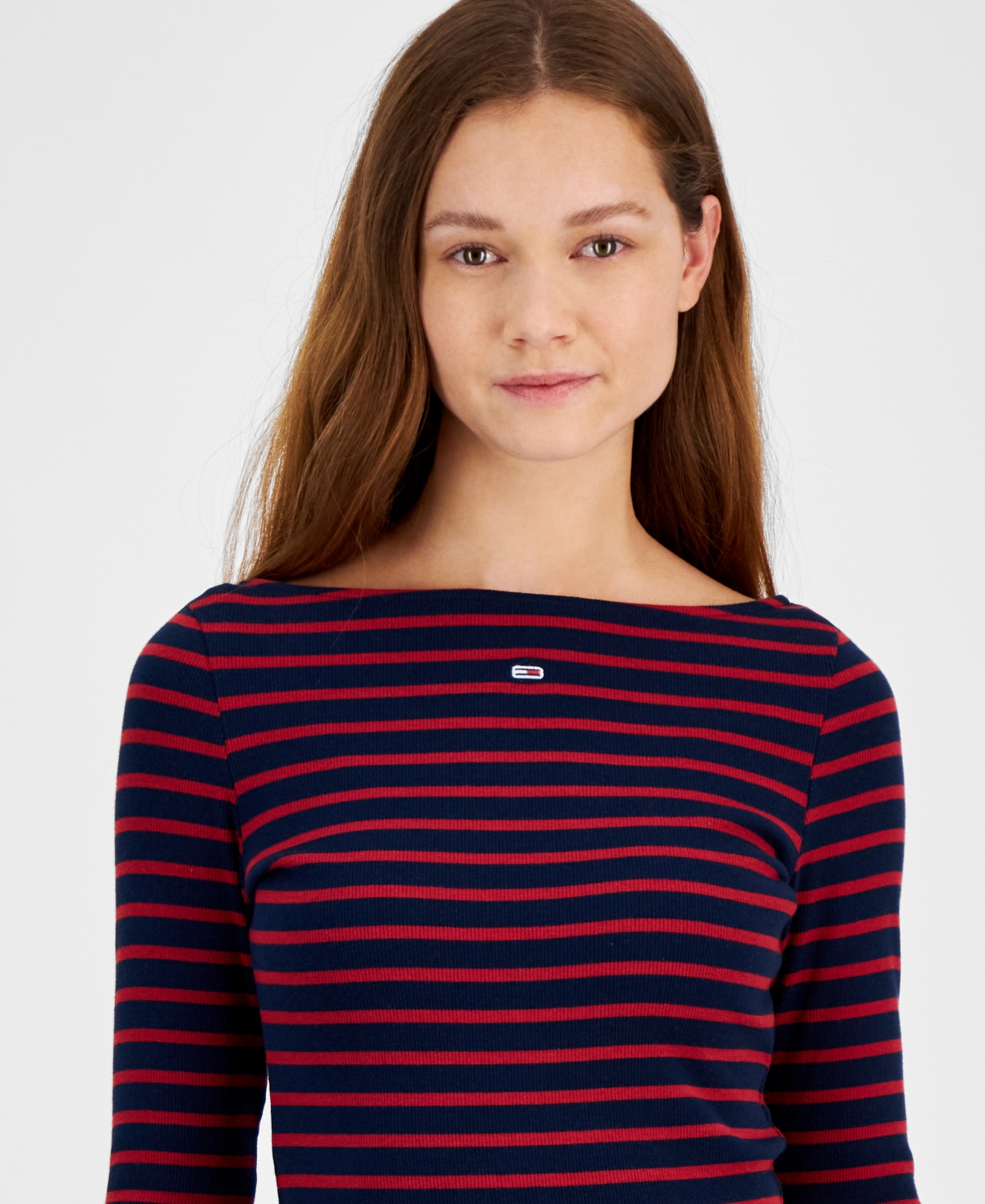 Tommy Jeans Women's Brenton Striped Long-Sleeve Top -/ DK Night Ny
