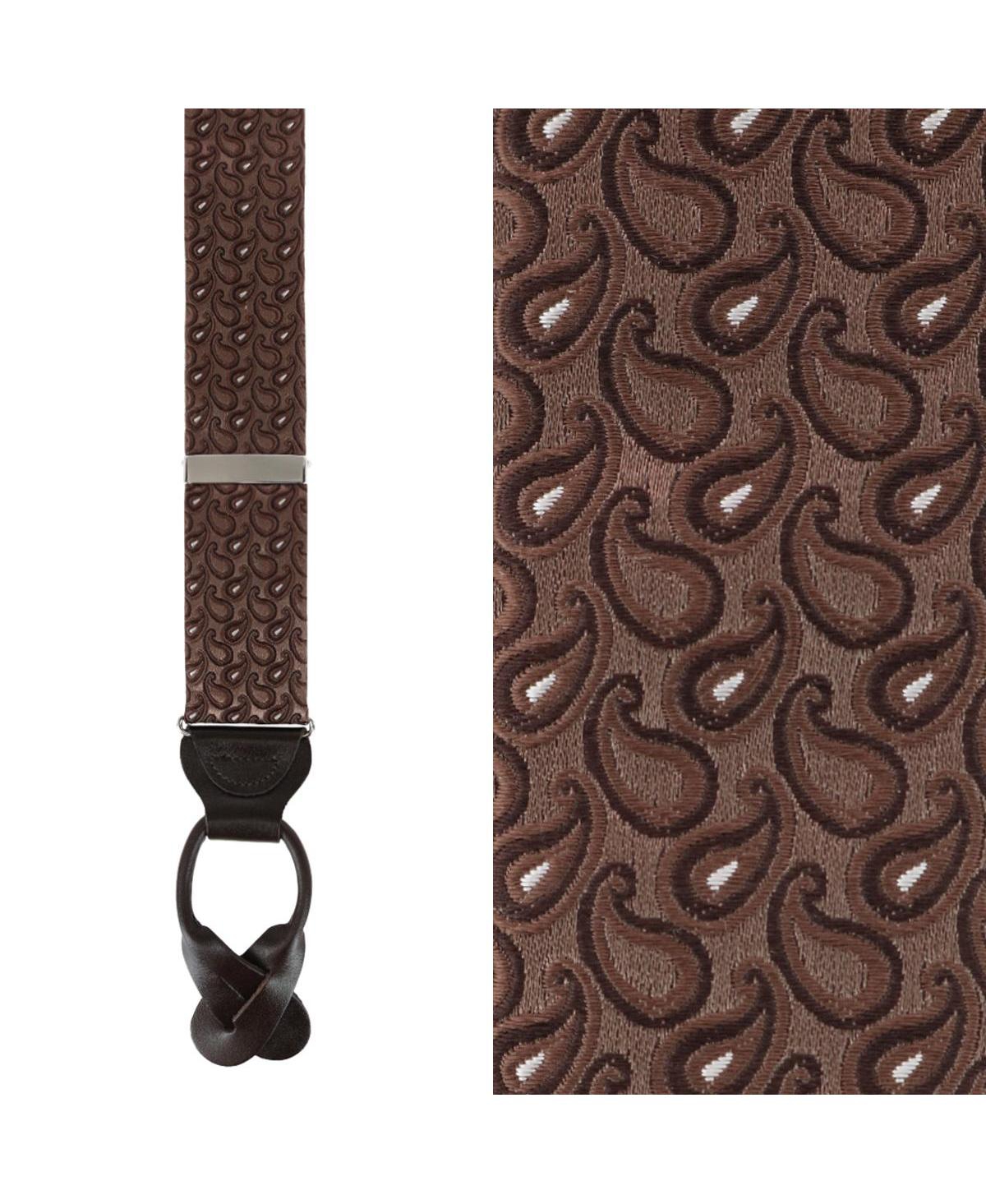 Trafalgar Men's Abner's Amoebas Patterned Silk Button End Private Collection Suspenders