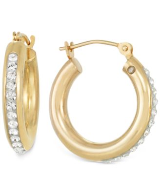 Signature Gold - Crystal Hoop Earrings in 14k Gold