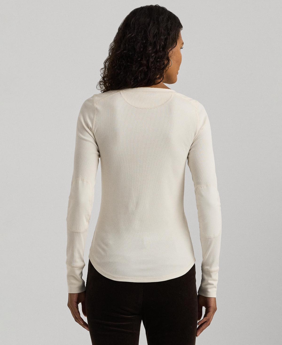 Lauren Ralph Lauren Women's Rib-Knit Henley Tee