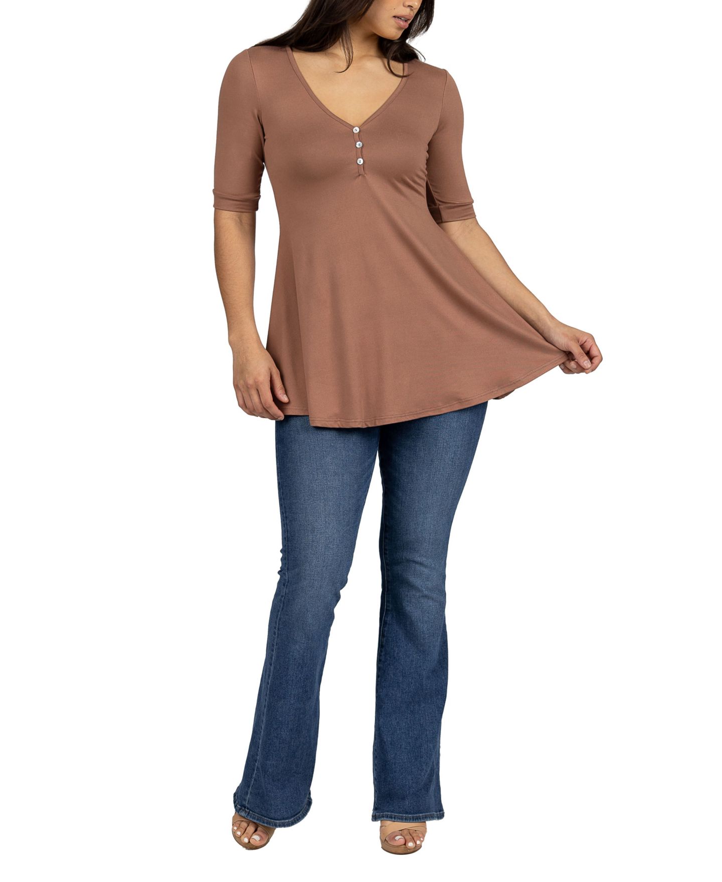 Женская туника 24seven Comfort Apparel с короткими рукавами, цвет: Чёрный — фото 14
