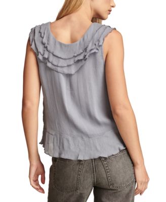 Women's Ruffled Chiffon Sleeveless Top