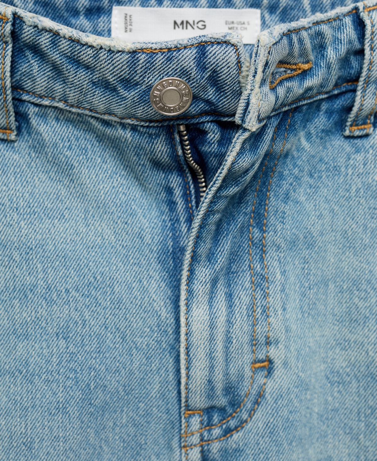 Mango Women's Frayed Hem Detail Denim Skirt