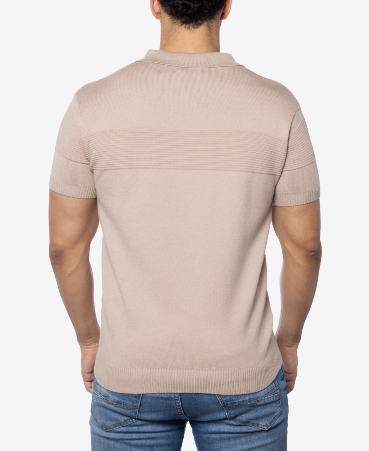 Spring + Mercer Men's Ottoman Texture Ss Polo Sweater