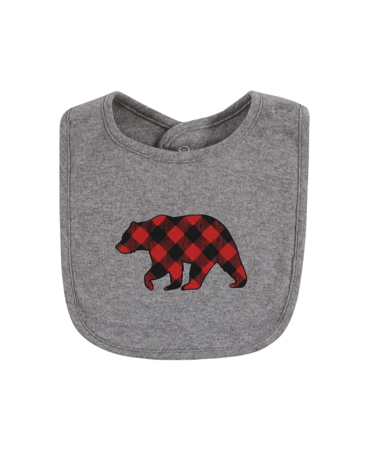 Hudson Baby Infant Boy Cotton Bibs, One Size - Buffalo plaid bear