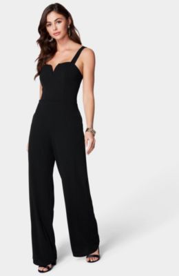 Women's Scuba Crepe Jumpsuit With Strap
