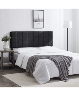 Queen Heavy Duty Adjustable SquareTufted Fabric Headboard