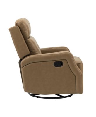  Beatriz 28.74" Wide Genuine Leather Swivel Rocker Recliner