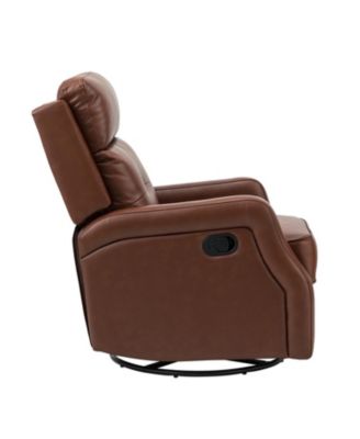  Beatriz 28.74" Wide Genuine Leather Swivel Rocker Recliner