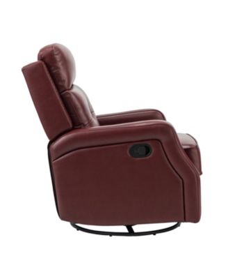  Beatriz 28.74" Wide Genuine Leather Swivel Rocker Recliner