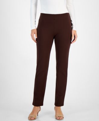 Petite Pull-On Pont&eacute;-Knit Pants, Created for Macy's