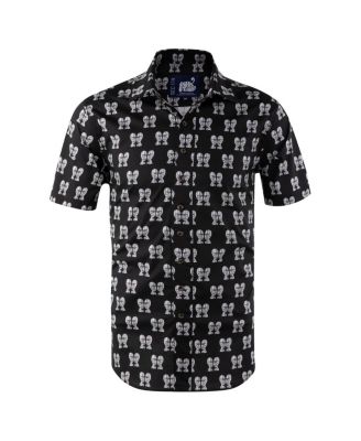 Men's Black Pink Floyd Division Bell Button-Down Shirt