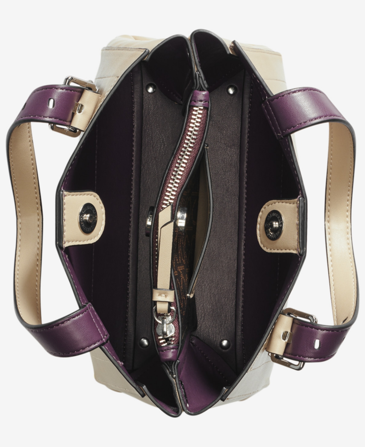 Calvin Klein Lowen Triple Compartment Adjustable Crossbody In Silv Mink