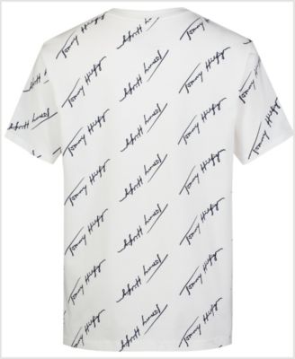 Toddler and Little Boys Angled Script Print Short Sleeve Tee