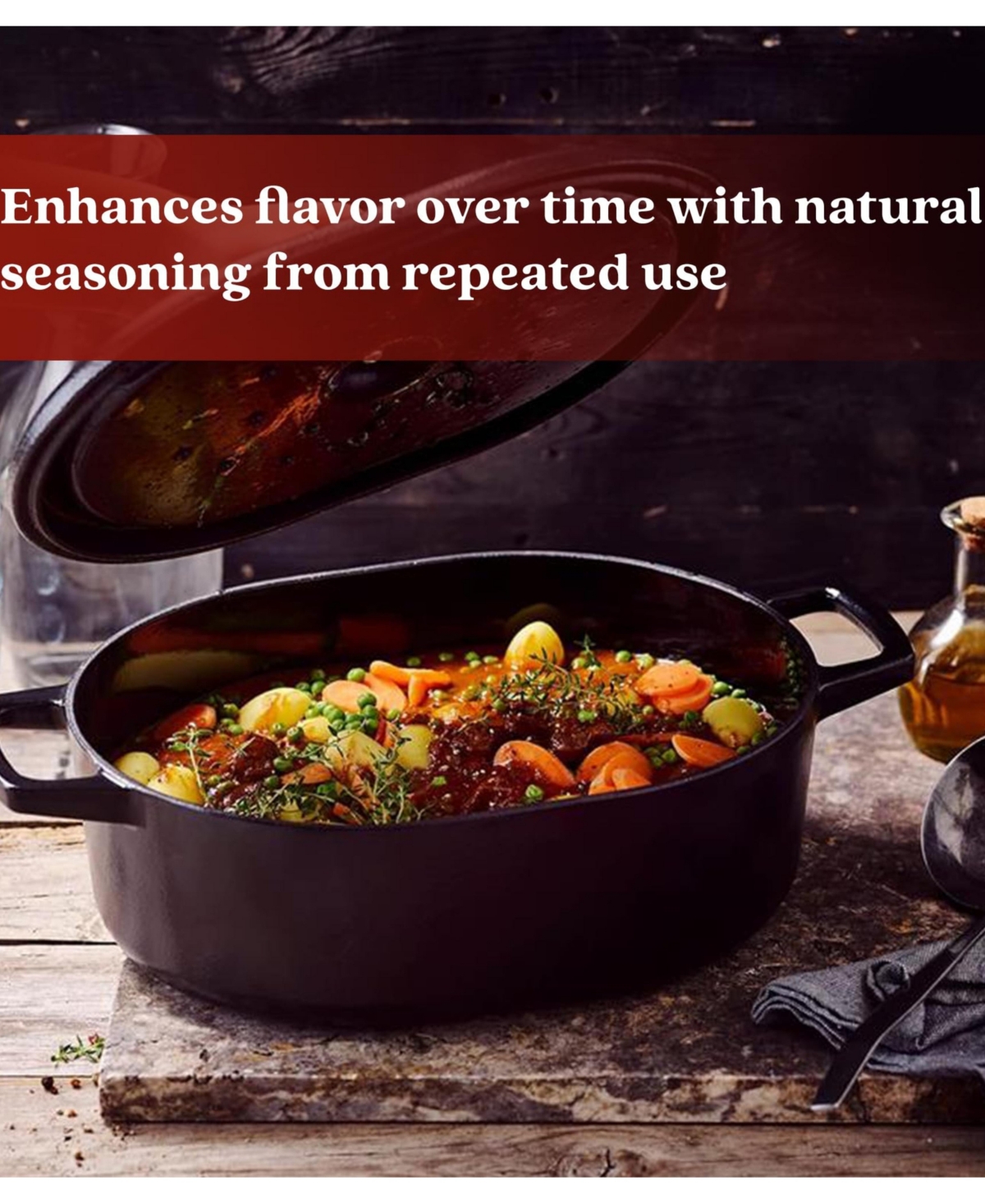 Alva NoriEnameled Cast Iron Dutch Oven Pot 5.8 Qt. with Lid & Dual Handles, Versatile Cooking Pot, Cast Iron Cookware, Oven Safe, Induction Com
