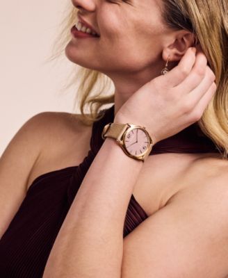 Eco-Drive Unisex Beige Leather Strap Watch 38mm