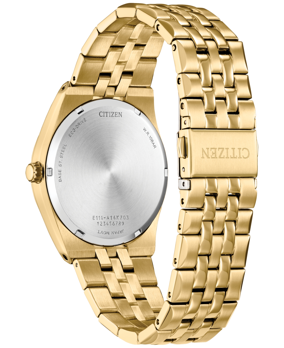 Citizen Mens Gold Tone Stainless Steel Leather Bracelet Watch Bm7333-85e In No Color