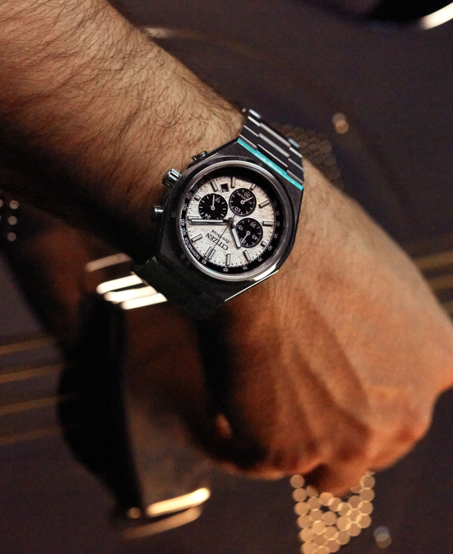 Мужские часы Citizen Eco-Drive Chronograph Zenshin Super Titanium Bracelet Watch 43mm — фото 3