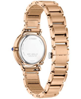 Eco-Drive Women's L Arcly Diamond Accent Rose Gold-Tone Stainless Steel Bracelet Watch 31mm