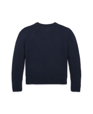 Polo Ralph Lauren Big Girls Big Pony Cotton Sweater - Macy's