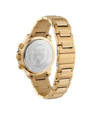 Men's Impact Chronograph Date Quartz IP Yellow Gold Bracelet 46mm