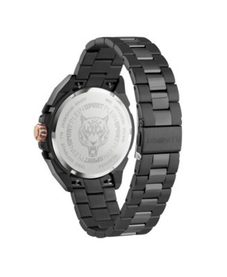 Men's Urban Pulse 3 Hand Date Quartz IP Black Bracelet 47mm