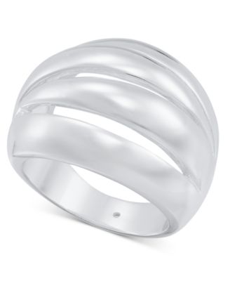 I.N.C. International Concepts - Puff Row Silver-Tone Ring