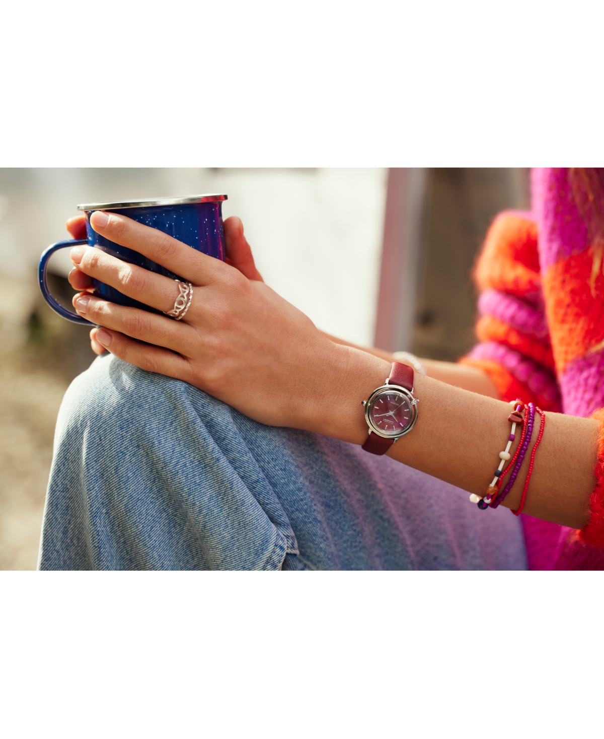 Citizen Womens Diamond Accent Silver Tone Stainless Steel Bracelet Watch Em1091-67x In No Color