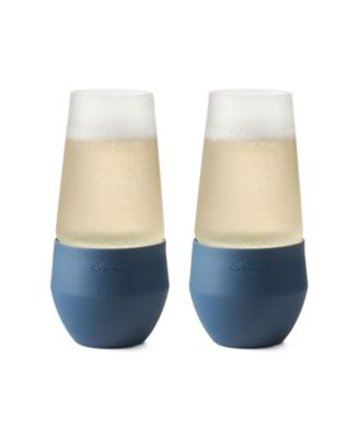 Freezable Champagne Glasses, Set of 2, Slate