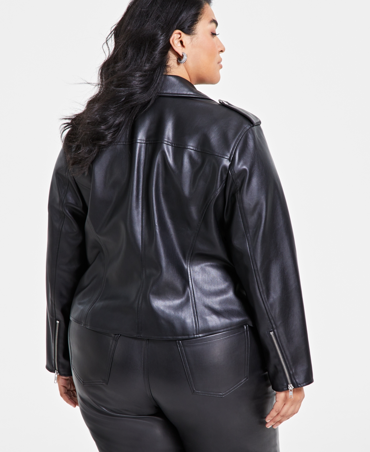 I.n.c. International Concepts Plus Size Faux-Leather Moto Jacket, Created for Macy's
