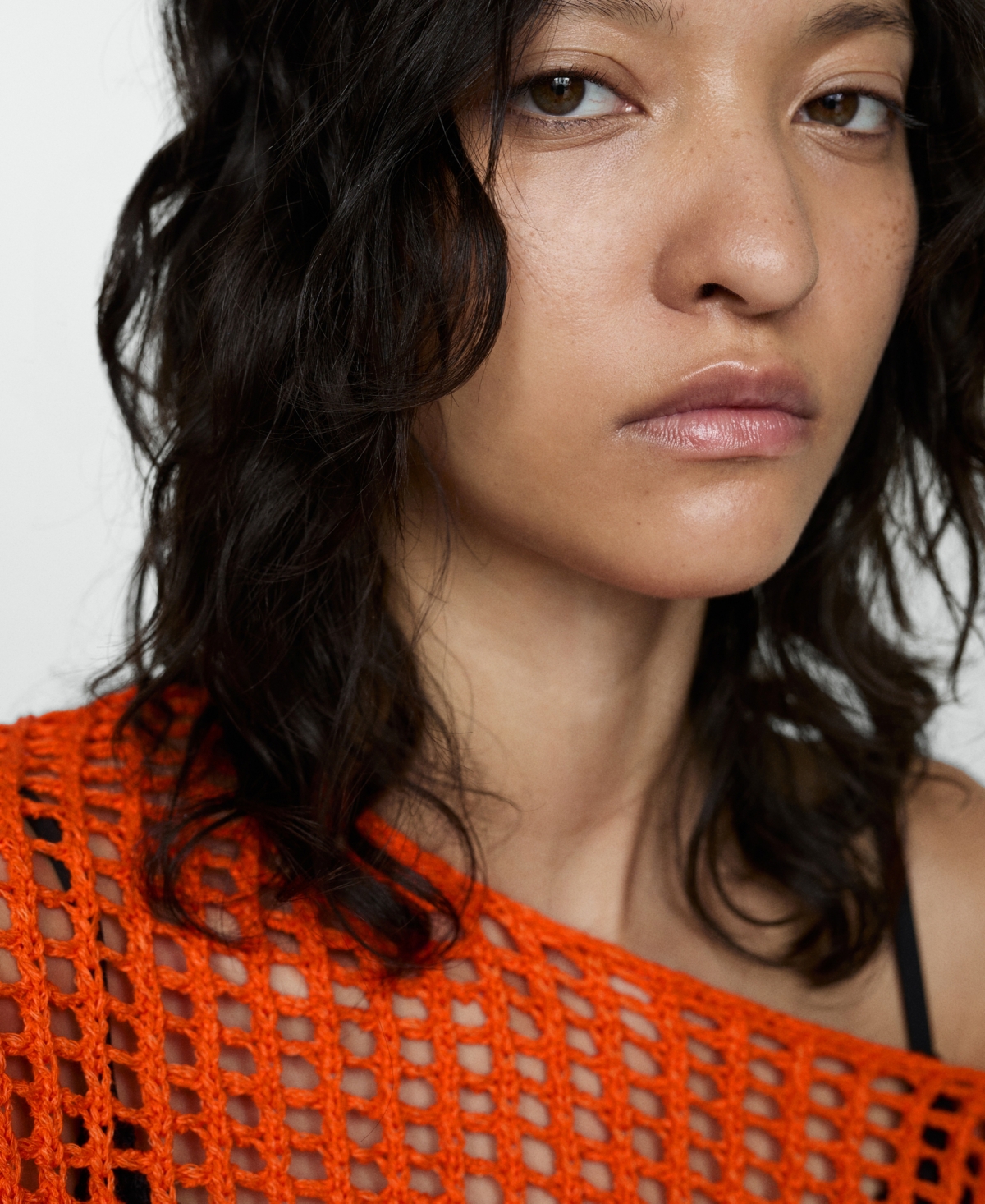 Mango Openwork Knit Sweater Orange In Orange