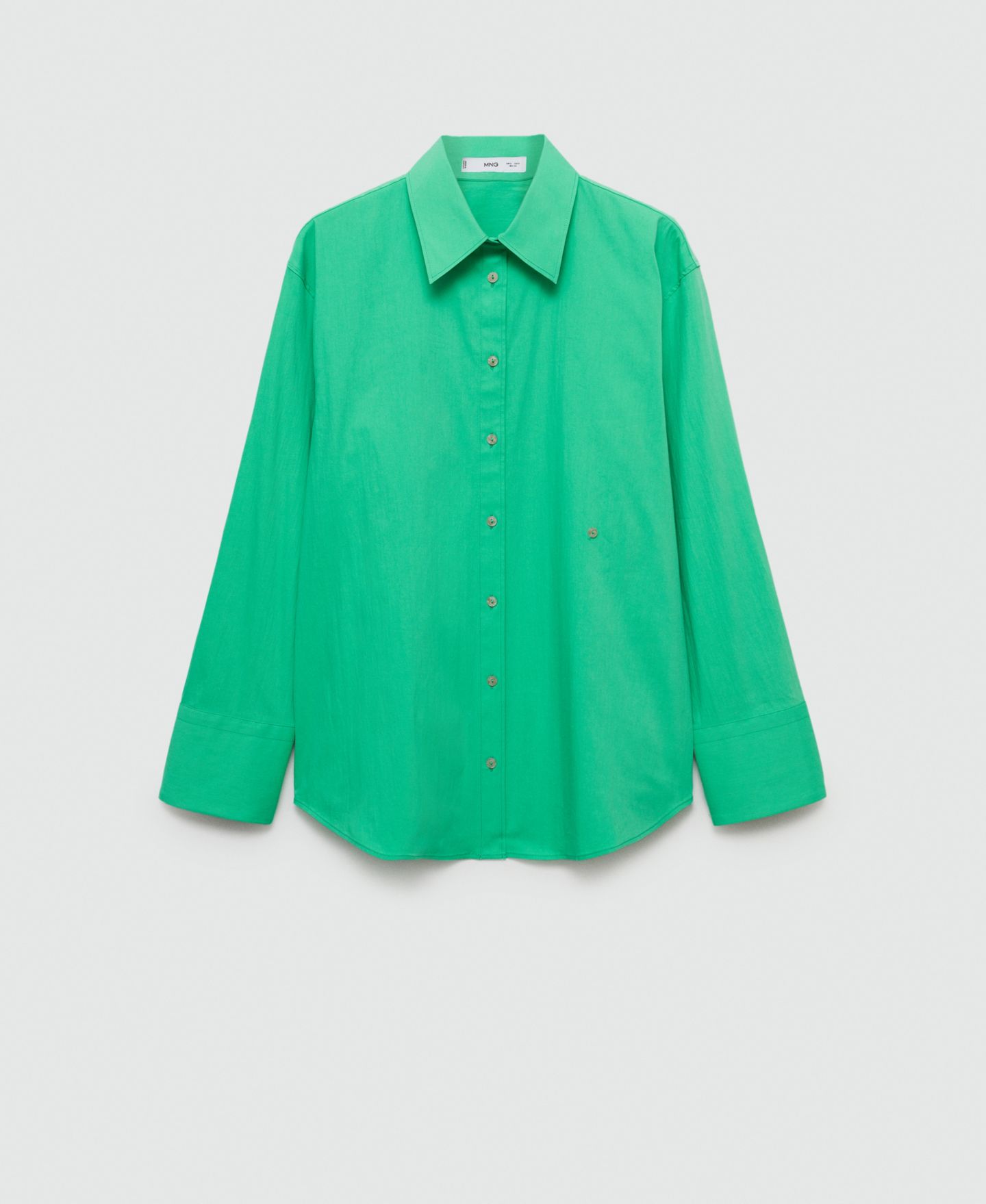 Женская рубашка Mango Buttoned Cotton, цвет: Зелёный — фото 7