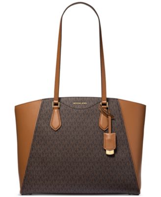Taryn Large Signature Logo and Leather Tote