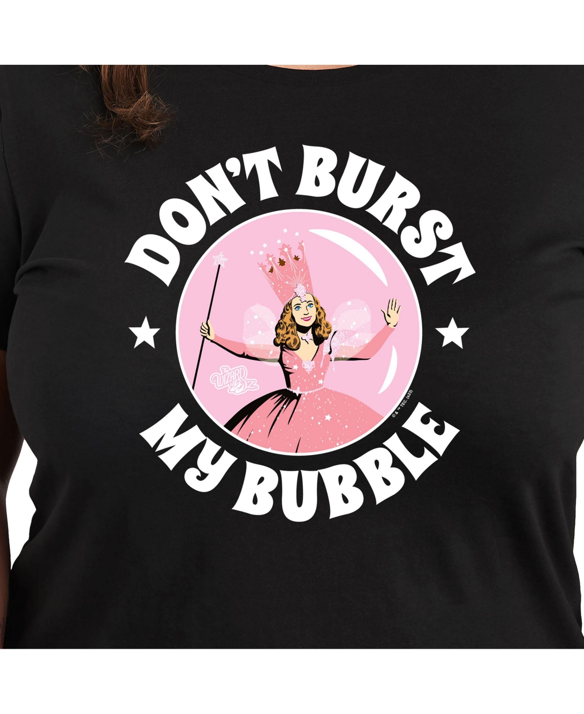 Hybrid Apparel Trendy Wizard Of oz Bubble Plus Size Graphic T-shirt In Black