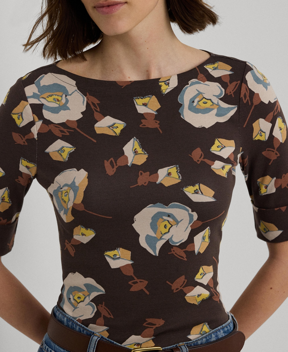 Lauren Ralph Lauren Women's Floral Boat-Neck Tee
