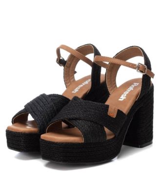 Women's Heeled Jute Platform Sandals By XTI