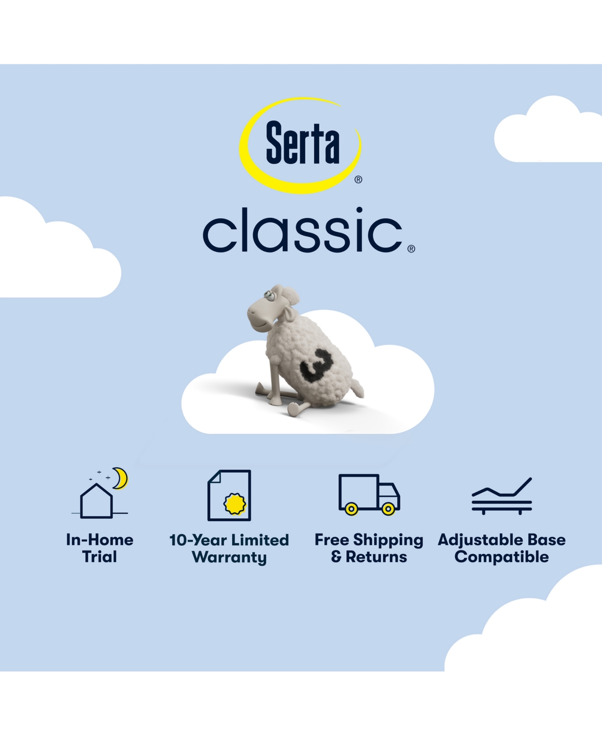 Serta Classic Alden 11.5" Medium Mattress In No Color