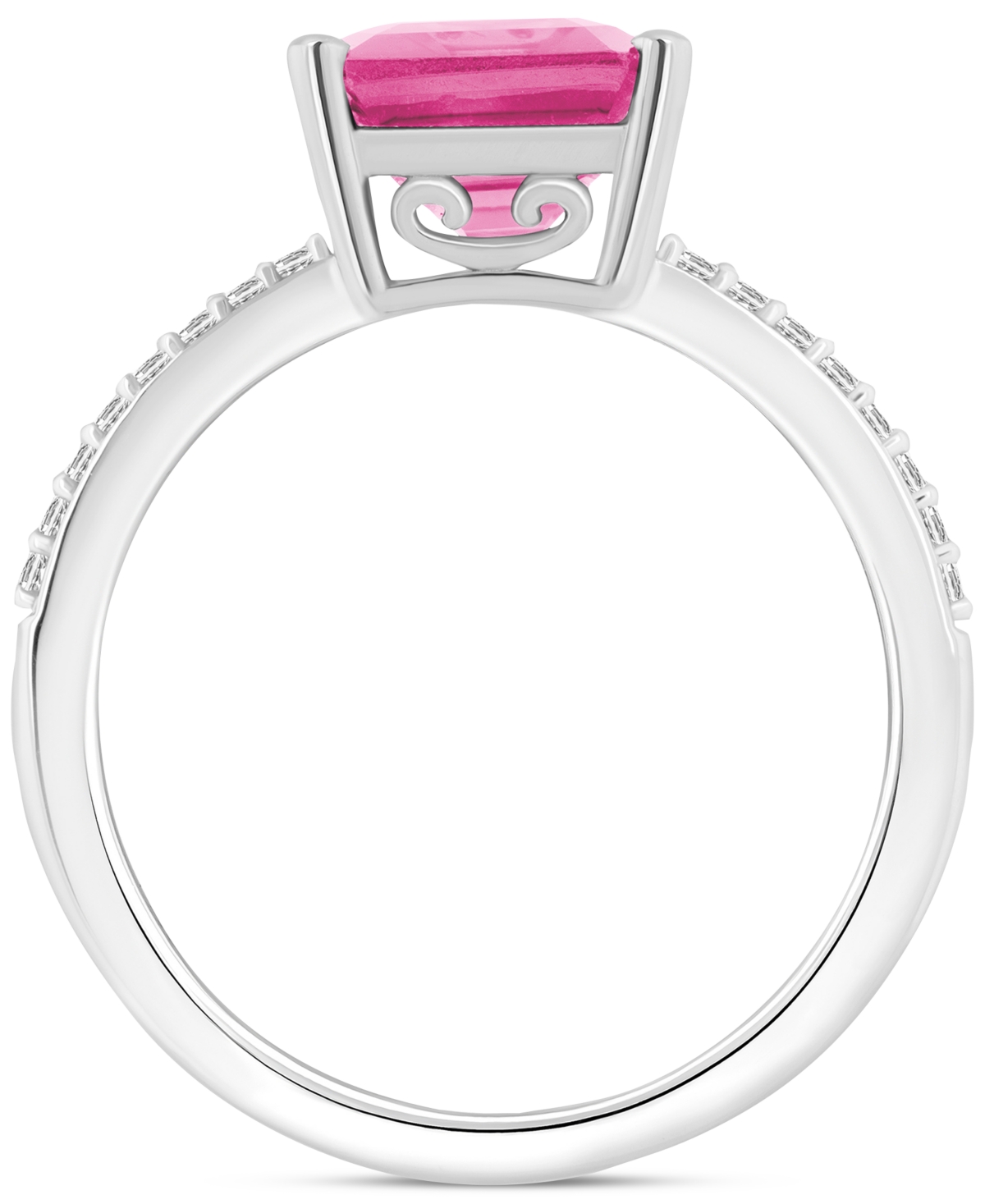 Mystic Topaz (4-1/4 ct. t.w.) & Diamond (1/10 ct. t.w.) Emerald-Cut Statement Ring in Sterling Silver (Also  - Pink Topaz