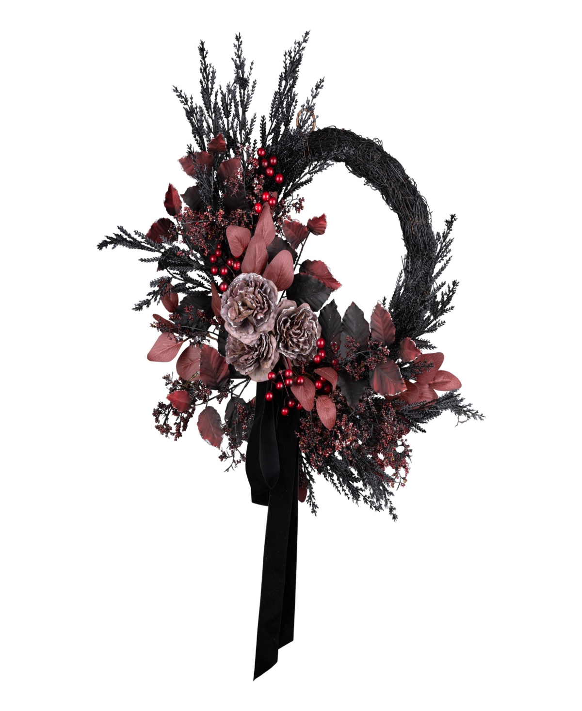 National Tree Company Blood Red Eucalyptus Wreath, Inches