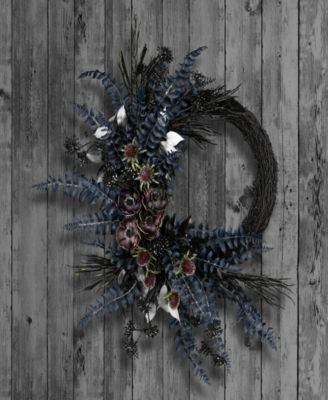 National Tree Company 18" Purple Fern Half Wreath, 18 Inches