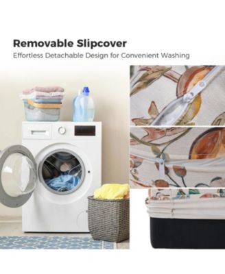 Modern Fabian Slipcovered Swivel Chair with Removable Slipcover