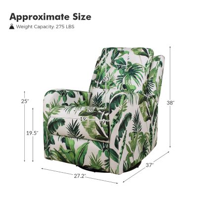 Arlette Transitional Swivel Recliner with Metal Base