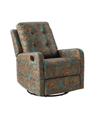 Arlette Transitional Swivel Recliner with Metal Base