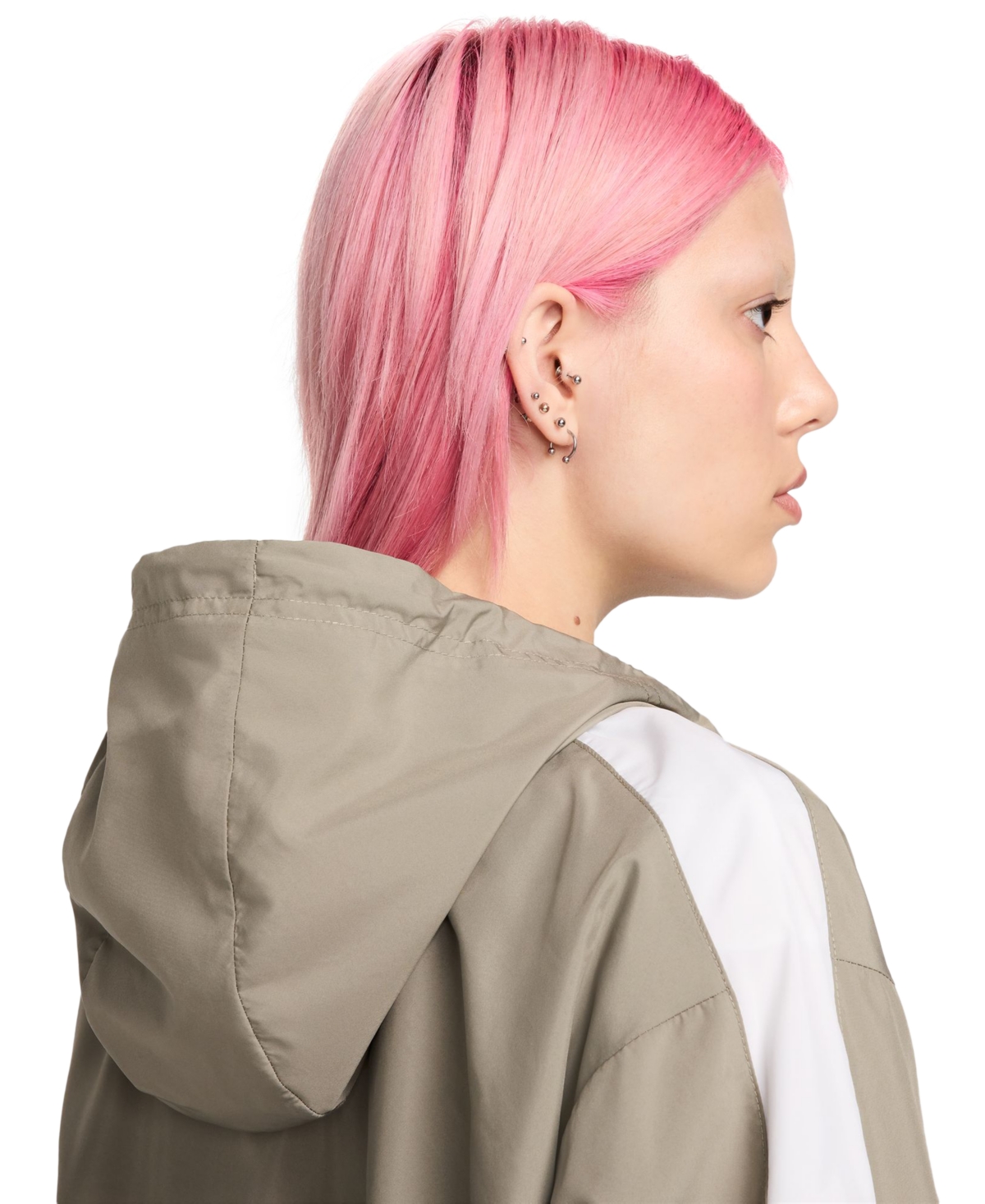 Nike Women's Sportswear Classic Zip-Front Hooded Jacket -white