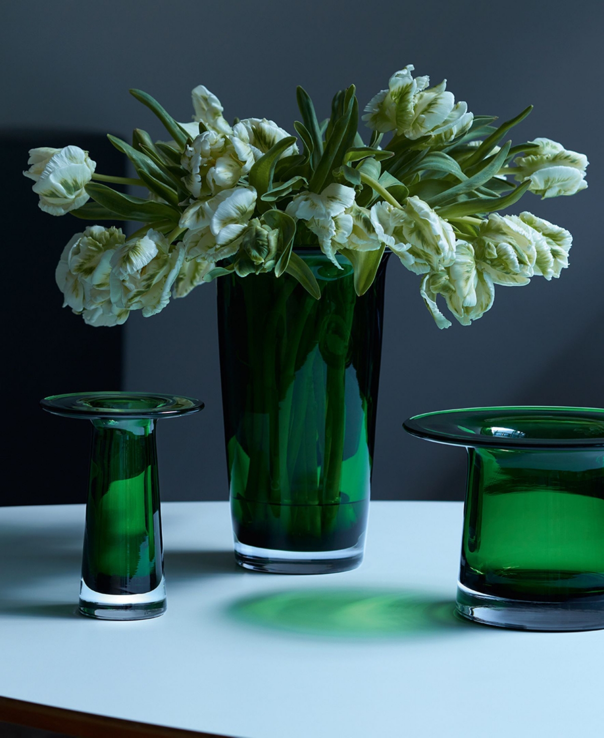 Shop Lsa International Victoria Vase/lantern H10.25in In Fern Green Glass