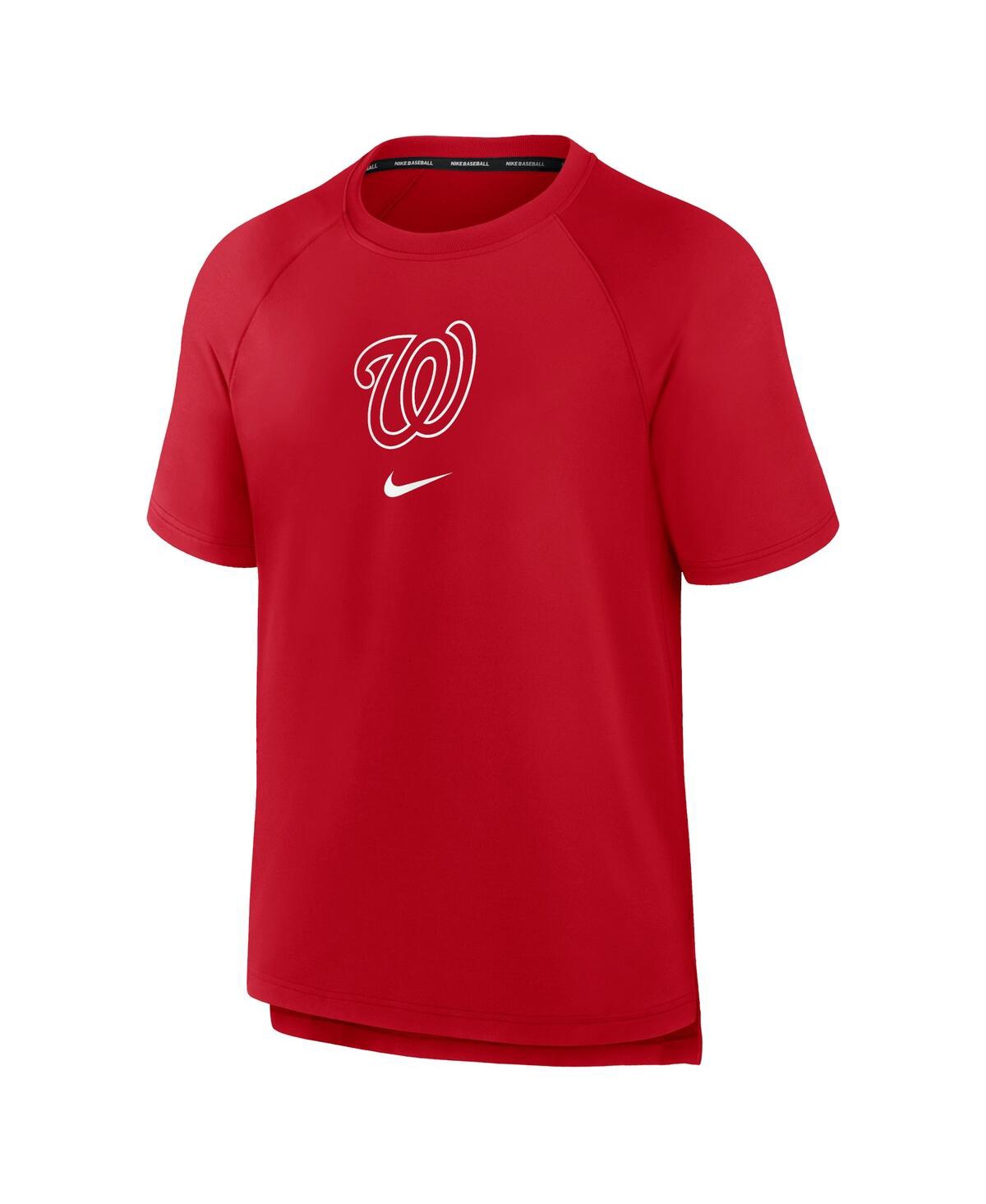 Nike Men'sWashington Nationals Authentic Collection Pregame Raglan Performance T-Shirt - Red