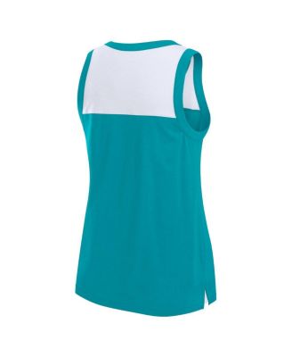 Women's Aqua Miami Dolphins Sequin Tank Top