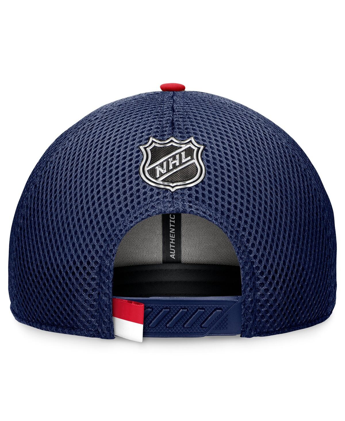 Fanatics Men's Navy Columbus Blue Jackets 2024 Nhl Draft On Stage Trucker Adjustable Hat In Navy,red