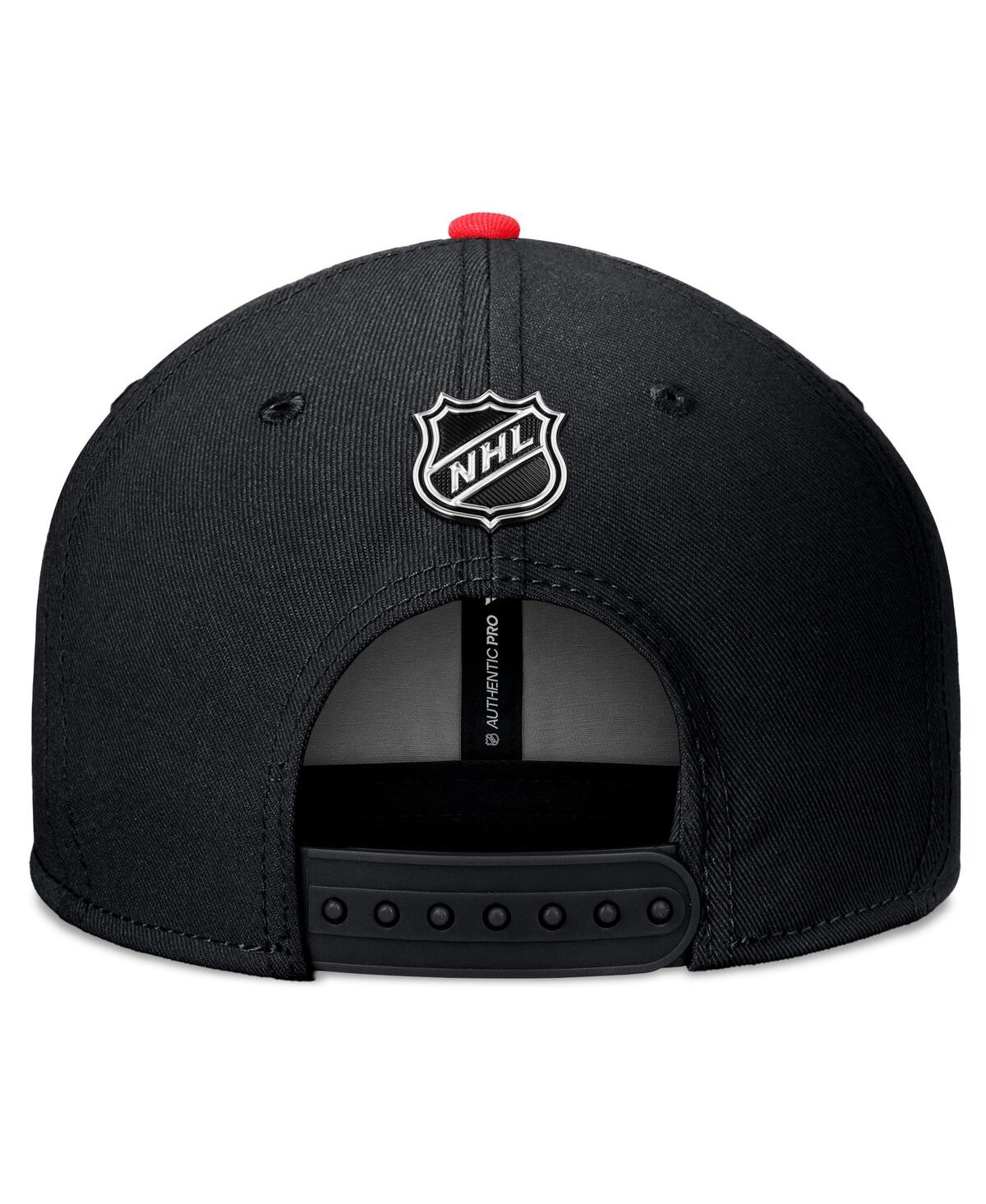 Fanatics Men's Black New Jersey Devils 2024 Nhl Draft Snapback Hat In Black,red