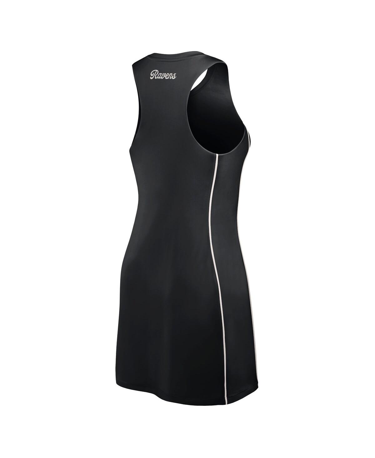 Fanatics Women's Black Pittsburgh Steelers Studio Boost Athletic Half-zip Dress In Black,white